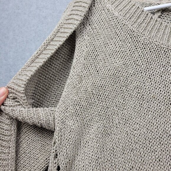 Vivienne Tam Sweater Womens Large Crewneck Beige Crochet Knit Coastal Shimmer - Picture 6 of 12